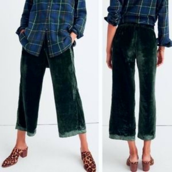Madewell green velvet pants Clearance